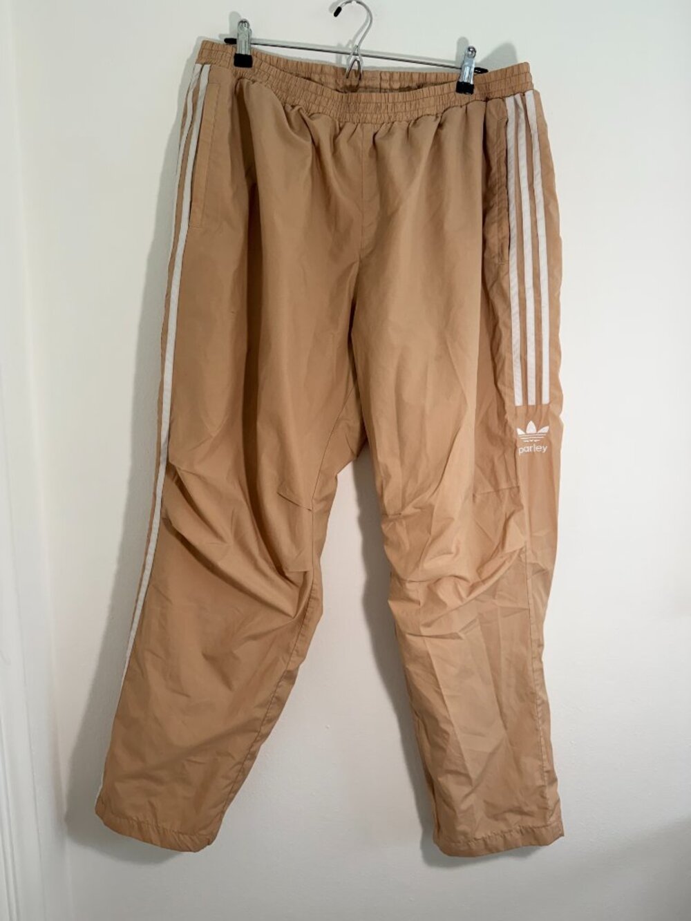 Adidas Originals x Parley Beige Track Pants 2XL Sustainable Wide Leg Athleisure - Picture 2 of 7